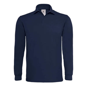 Polo Heavymill Manica Lunga blu / S - personalizzabile con logo