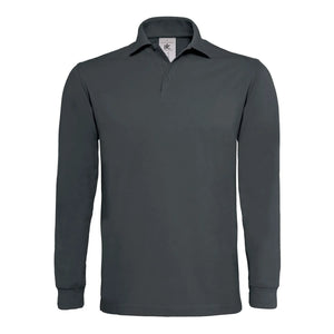 Polo Heavymill Manica Lunga grigio / S - personalizzabile con logo