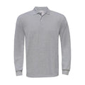 Polo Heavymill Manica Lunga heather grey / S - personalizzabile con logo