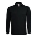 Polo Heavymill Manica Lunga nero / S - personalizzabile con logo