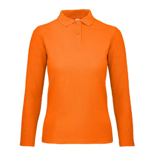 Polo ID.001 Manica Lunga Donna arancione / XS - personalizzabile con logo