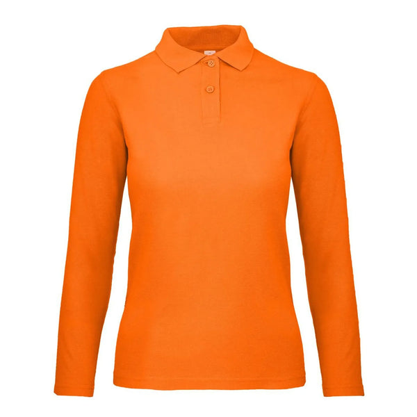 Polo ID.001 Manica Lunga Donna arancione / XS - personalizzabile con logo