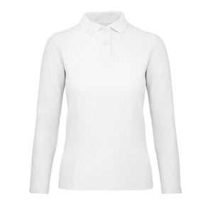Polo ID.001 Manica Lunga Donna bianco / XS - personalizzabile con logo