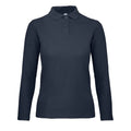 Polo ID.001 Manica Lunga Donna blu / XS - personalizzabile con logo