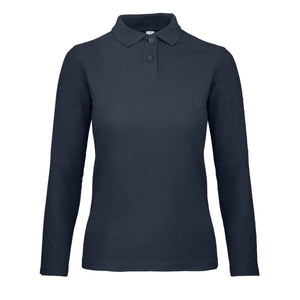 Polo ID.001 Manica Lunga Donna blu / XS - personalizzabile con logo