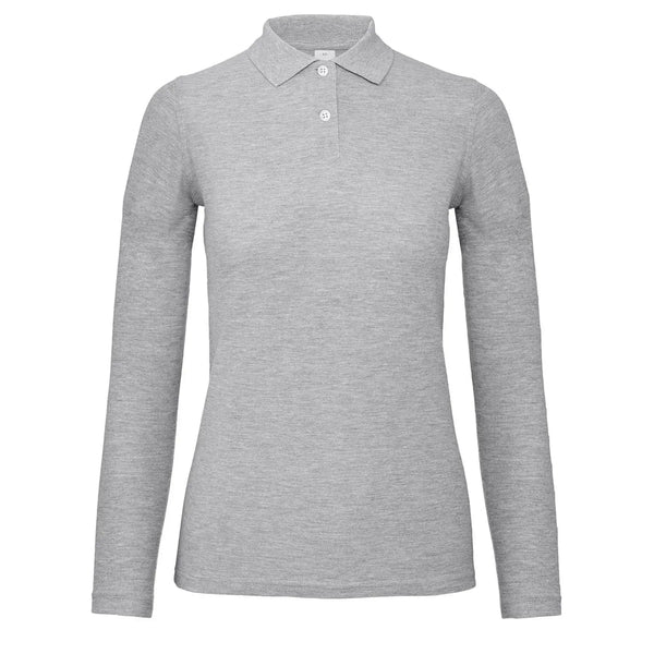 Polo ID.001 Manica Lunga Donna grigio / XS - personalizzabile con logo