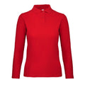 Polo ID.001 Manica Lunga Donna rosso / XS - personalizzabile con logo