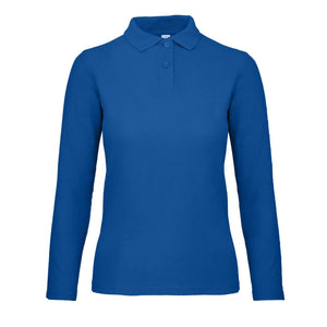 Polo ID.001 Manica Lunga Donna royal / XS - personalizzabile con logo