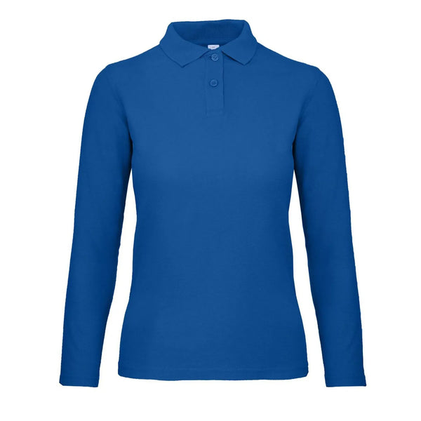 Polo ID.001 Manica Lunga Donna royal / XS - personalizzabile con logo