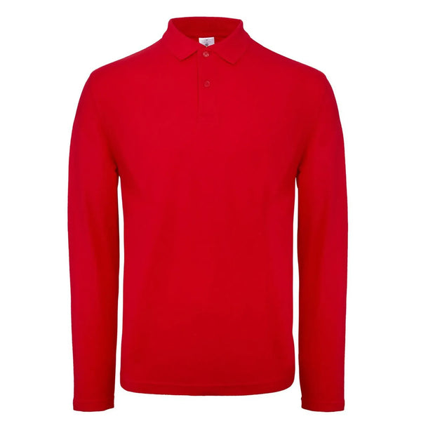 Polo ID.001 Manica Lunga rosso / XS - personalizzabile con logo