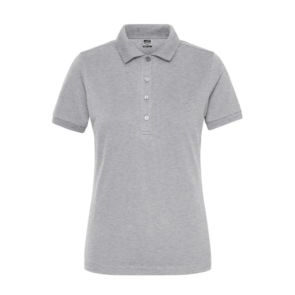 Polo Ladies Bio Stretch- Work - Solid grey-heather / XS - personalizzabile con logo
