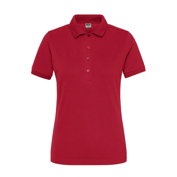 Polo Ladies Bio Stretch- Work - Solid rosso / XS - personalizzabile con logo