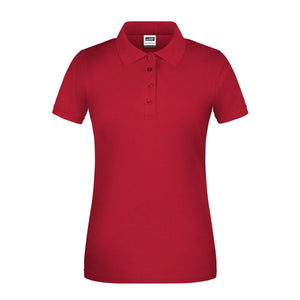 Polo Ladies Bio Workwear rosso / XS - personalizzabile con logo