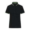 Polo Ladies black/white/lime-green / XS - personalizzabile con logo