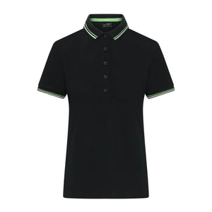 Polo Ladies black/white/lime-green / XS - personalizzabile con logo