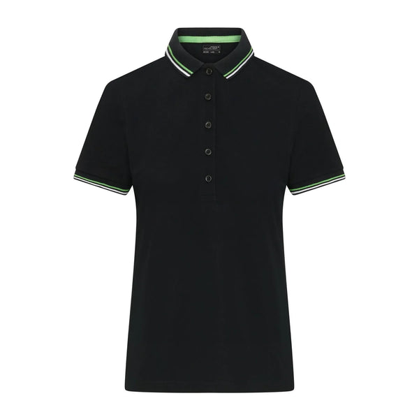 Polo Ladies black/white/lime-green / XS - personalizzabile con logo