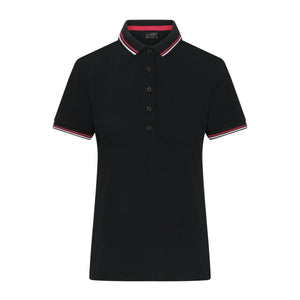 Polo Ladies black/white/red / XS - personalizzabile con logo