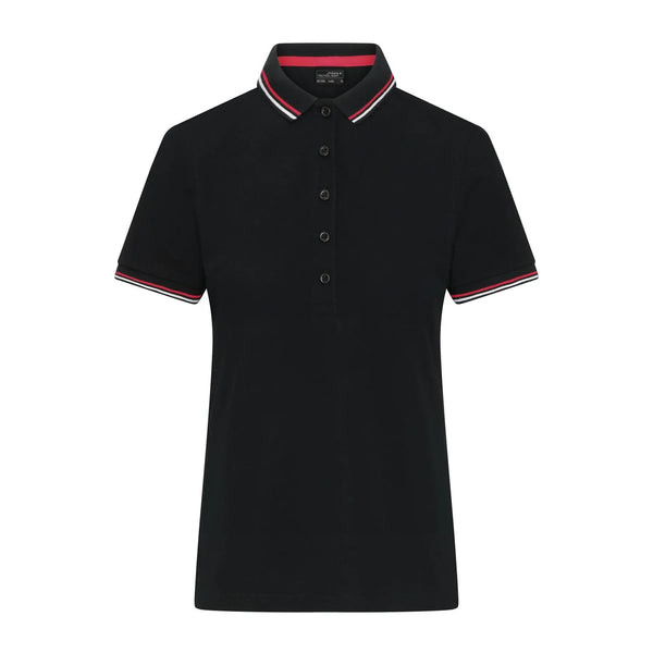 Polo Ladies black/white/red / XS - personalizzabile con logo