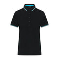 Polo Ladies black/white/turquoise / XS - personalizzabile con logo
