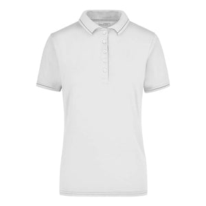 Polo Ladies Elastic bianco / S - personalizzabile con logo