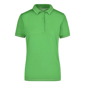 Polo Ladies Elastic lime-green/white / S - personalizzabile con logo