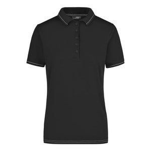 Polo Ladies Elastic nero / S - personalizzabile con logo