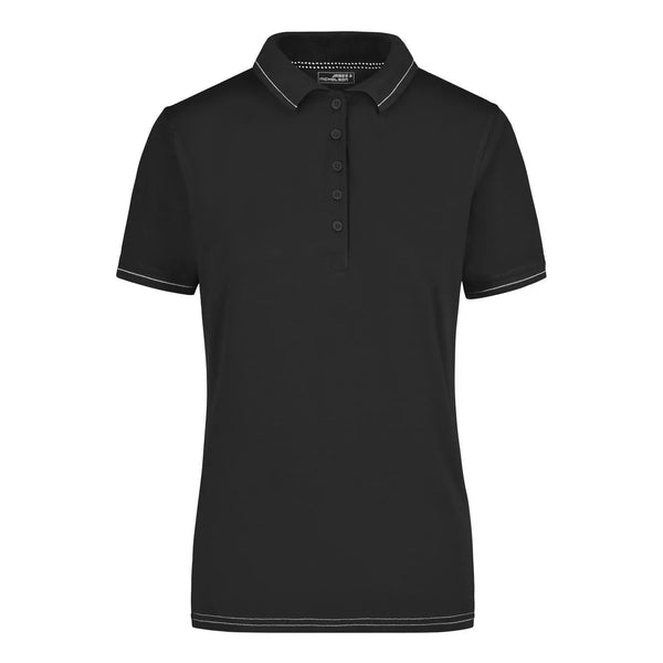Polo Ladies Elastic nero / S - personalizzabile con logo