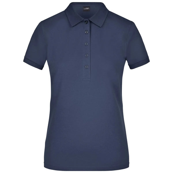 Polo Ladies Elastic Piqué blu / S - personalizzabile con logo