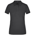 Polo Ladies Elastic Piqué nero / S - personalizzabile con logo