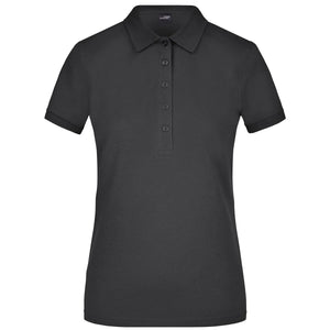 Polo Ladies Elastic Piqué nero / S - personalizzabile con logo