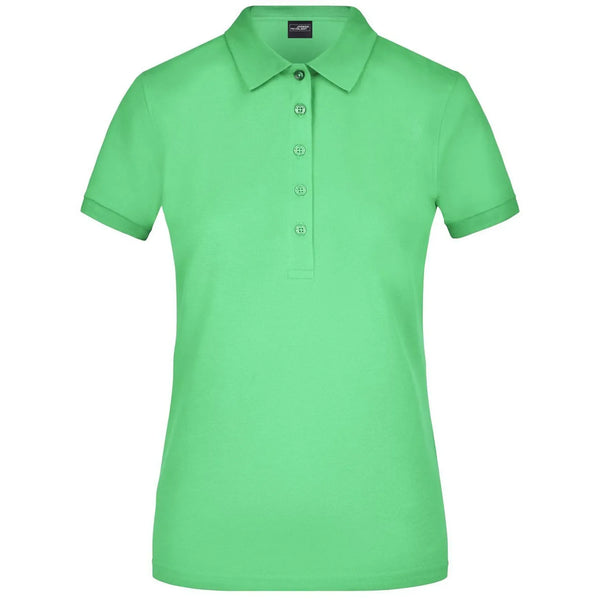 Polo Ladies Elastic Piqué verde / S - personalizzabile con logo