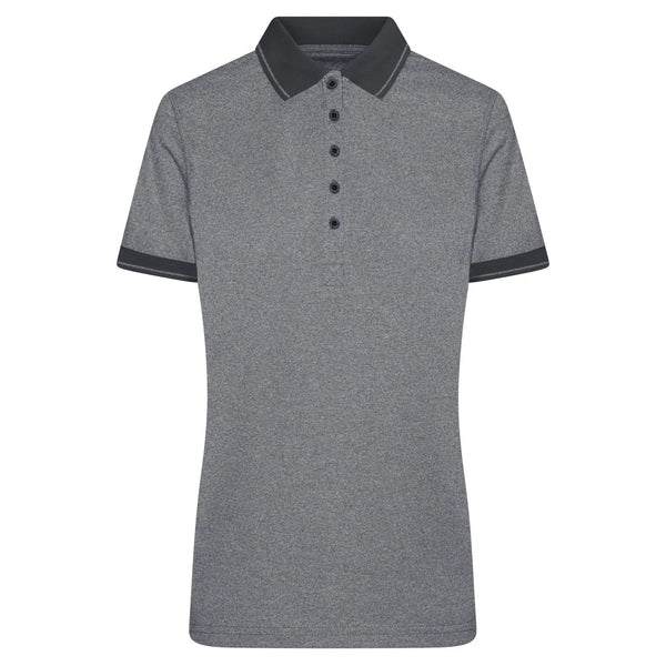 Polo Ladies Heather nero / S - personalizzabile con logo