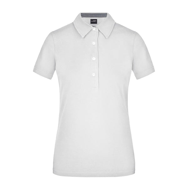 Polo Ladies Plain bianco / S - personalizzabile con logo