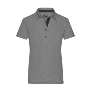 Polo Ladies Plain light-melange/black / S - personalizzabile con logo