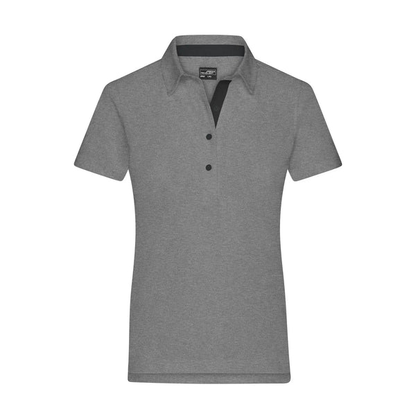 Polo Ladies Plain light-melange/black / S - personalizzabile con logo