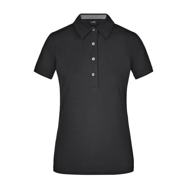 Polo Ladies Plain nero / S - personalizzabile con logo