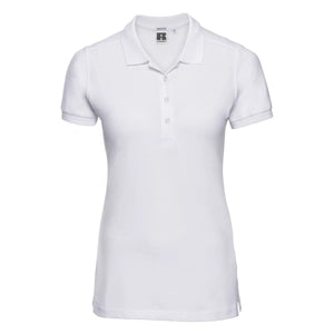 Polo Ladies Stretch bianco / XS - personalizzabile con logo