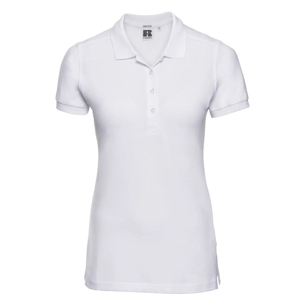 Polo Ladies Stretch bianco / XS - personalizzabile con logo