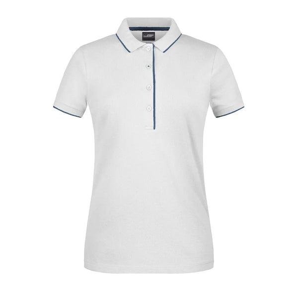 Polo Ladies Stripe bianco / XS - personalizzabile con logo