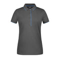 Polo Ladies Stripe grigio / XS - personalizzabile con logo