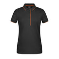 Polo Ladies Stripe nero / XS - personalizzabile con logo