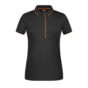 Polo Ladies Stripe nero / XS - personalizzabile con logo