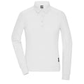 Polo Ladies Workwear-maniche lunghe bianco / XS - personalizzabile con logo