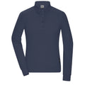 Polo Ladies Workwear-maniche lunghe blu / XS - personalizzabile con logo