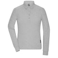 Polo Ladies Workwear-maniche lunghe grey-heather / XS - personalizzabile con logo