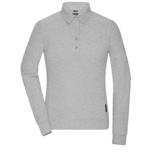 Polo Ladies Workwear-maniche lunghe grey-heather / XS - personalizzabile con logo