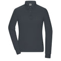 Polo Ladies Workwear-maniche lunghe grigio / XS - personalizzabile con logo