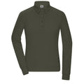 Polo Ladies Workwear-maniche lunghe olive / XS - personalizzabile con logo