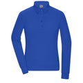 Polo Ladies Workwear-maniche lunghe royal / XS - personalizzabile con logo