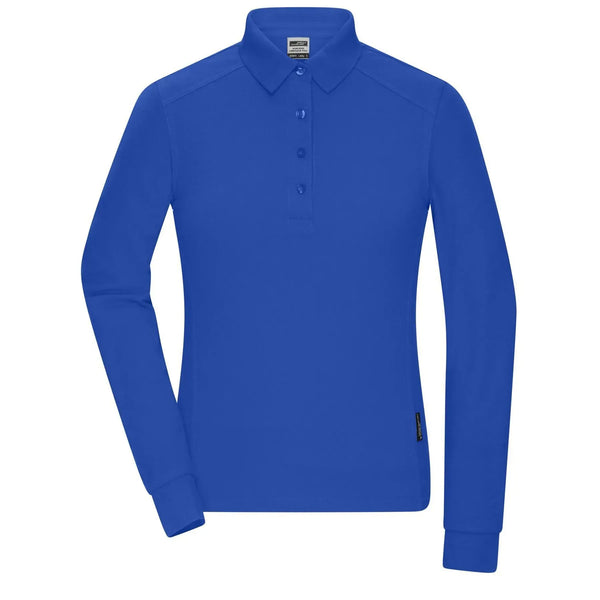 Polo Ladies Workwear-maniche lunghe royal / XS - personalizzabile con logo